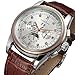 FORSINING Men's Automatic Self Winding Moon Phase Watch with Brown Leather Strap Analogue Display FSG319M3T4