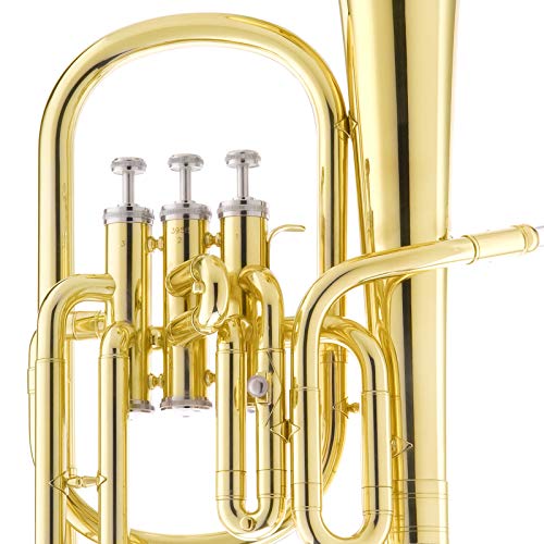 Mendini E Flat Alto Horn with Stainless Steel Pistons, Lacquered