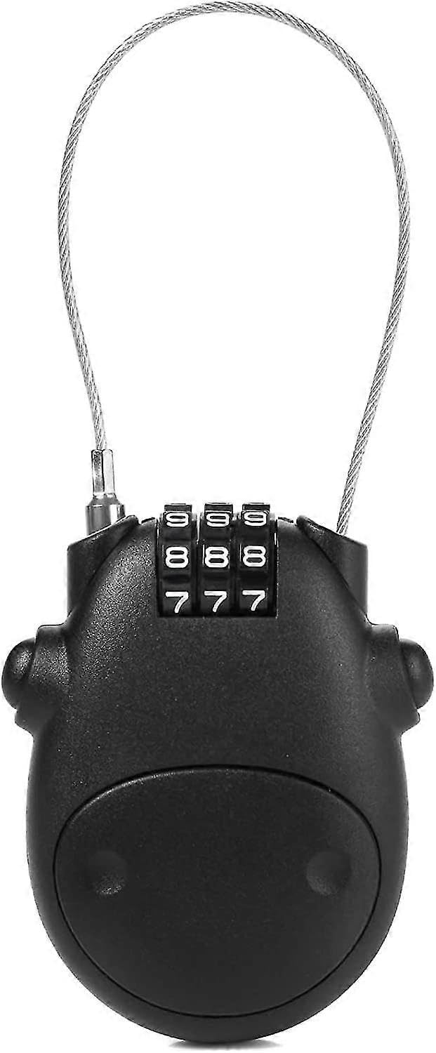 Wire Combination Lock Cable Retractable, Ideal for Chaining Multiple Travel Cases, Luggage, Backpacks, Cycling Helmets, Strollers, Playground Sports B
