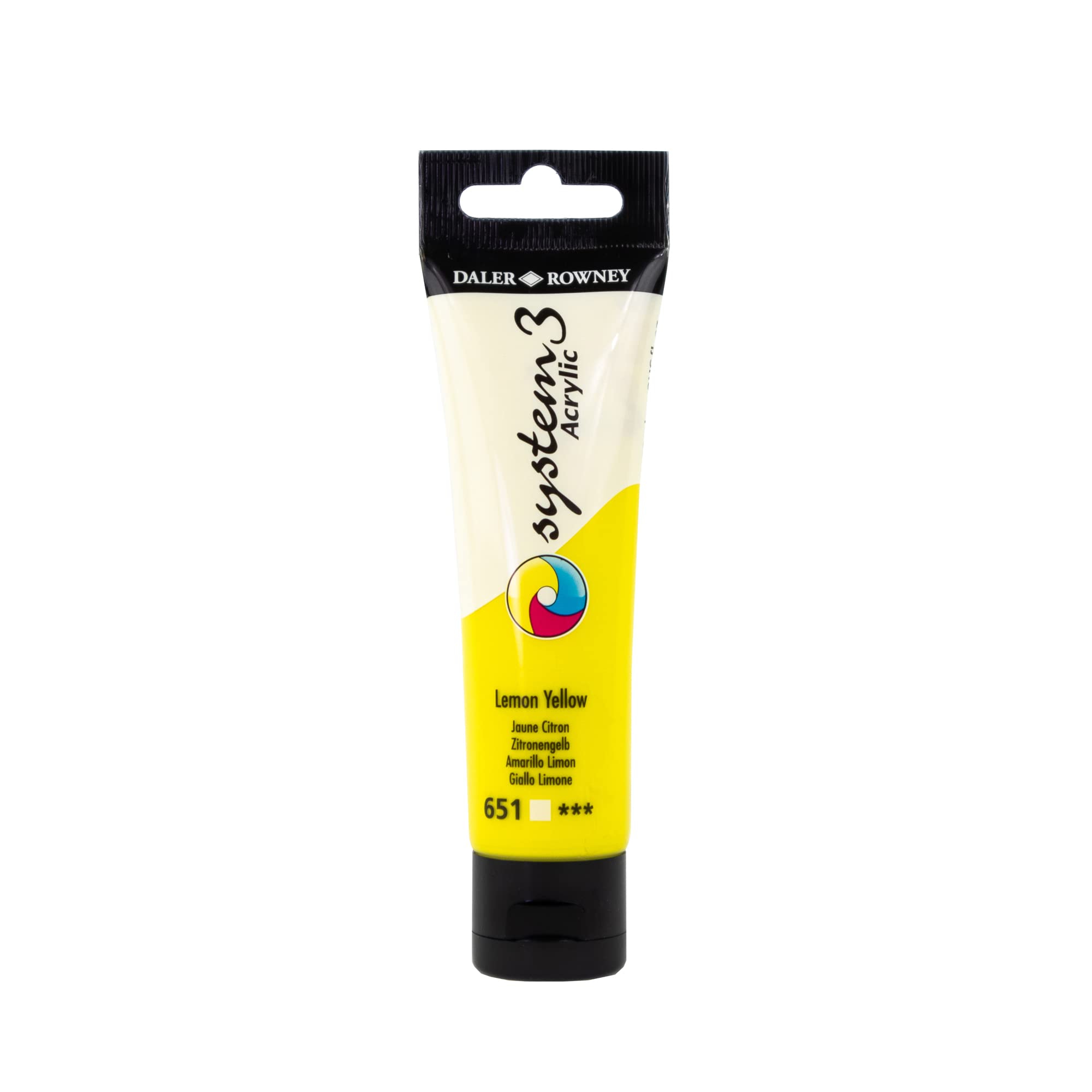 Daler-Rowney System3 Acrylic Paint, Plastic Tube, 2oz - 59 ml, Lemon Yellow