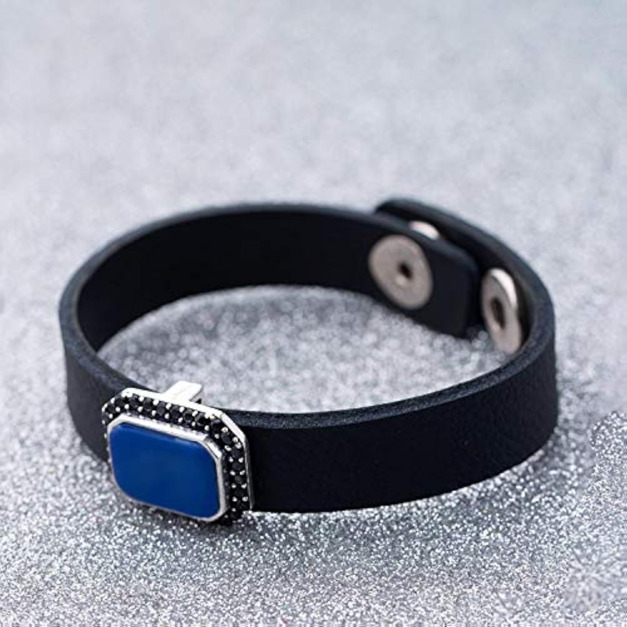 CZ Studded Leather Bracelet