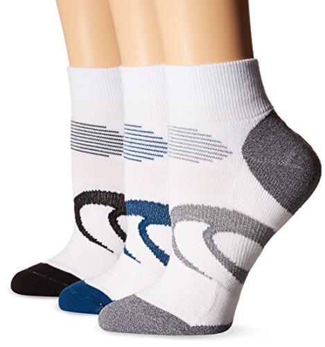 ASICS Intensity Quarter Socks (3-Pack), Poseidon, Medium