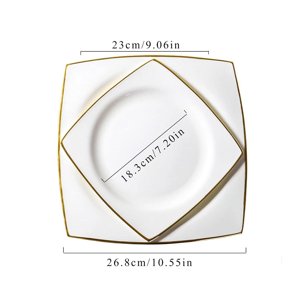 Assiettes Plates Plaques de dîner en céramique 10inch 8inch servant des plats for les plaques de steak de pâtes et de l'apéritif, du four et du lave-vaisselle (ensemble de 2) Assiette ( Size : A )
