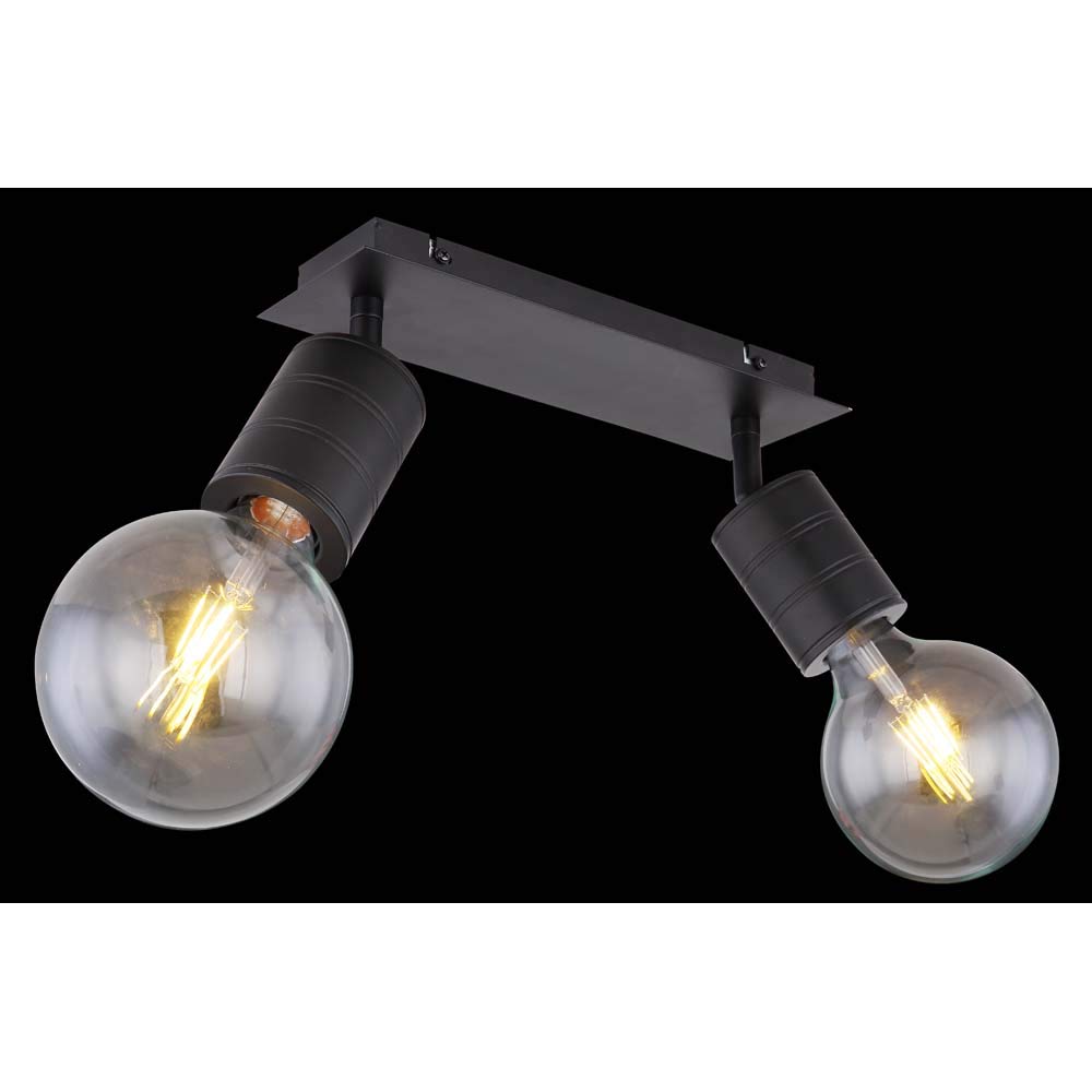 Lampada da soffitto con faretti mobili, in alluminio, colore: nero, per camera da letto, ufficio