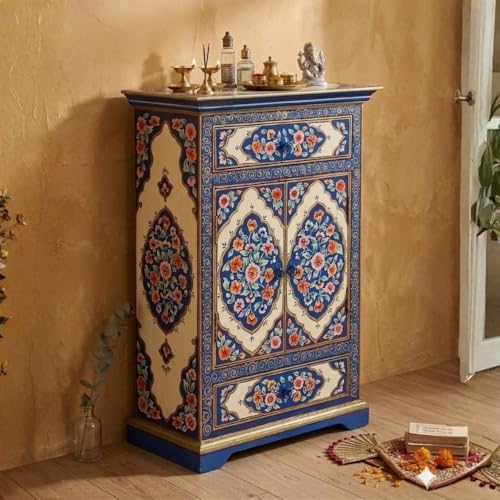 Image of Biven Wooden Sideboard Cabinet for Living Room | Wooden Storage Cabinet for Home | Handcrafted Solid Wood Cabinet for Storage Furniture for Home | Handpainted
