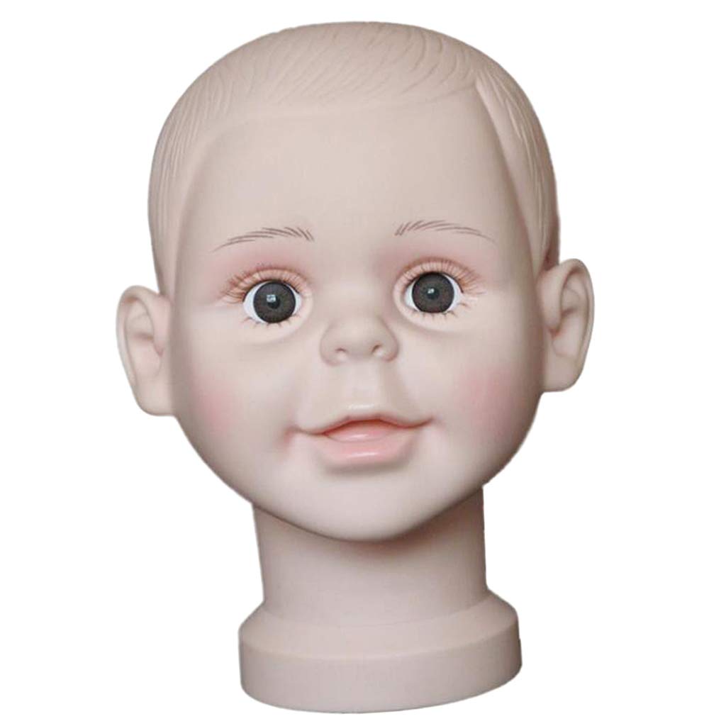 CUTICATE Kinder Dekokopf Baby Kopfmodell Puppe Mütze Hüte Perückenkopf Schminkkopf zum Anzeigen von Perücken, Hüten, Brillen usw. - Acryl