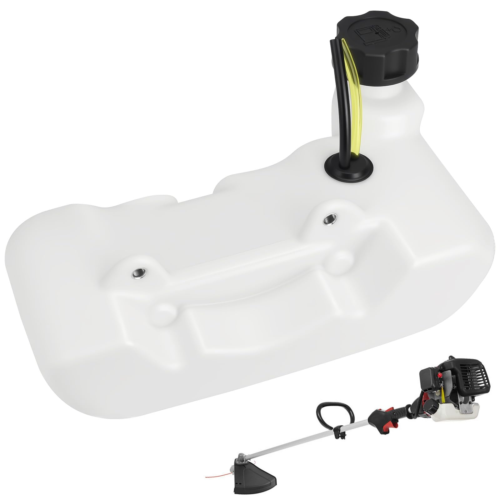 Kraftstofftank verschiedener Rasentrimmer, Motorsense, Heckenschere CG430 520 43CC 52CC 47CC, Benzintank mit Kraftstoffleitung und Deckel (weiß)
