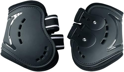 Miniatura 6 de Wandrola Botas de caballo abiertas con tendón de salto frontal, botas de seguridad para las piernas, suministros equinos clásicos, juego de 4