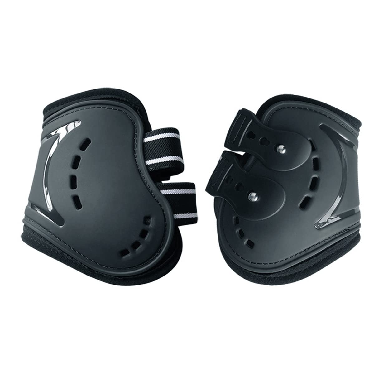 Stecche sportive per cavalli, protezione per gambe anteriori e posteriori, per scuola, competizione, set da 4 (L, nero)