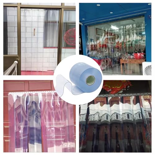 Kit de Cortina de Tiras de PVC para Puerta, Cortina de Vinilo Transparente, persianas Impermeables para Garaje, almacén y Patio (tamaño: 195 x 240 cm)