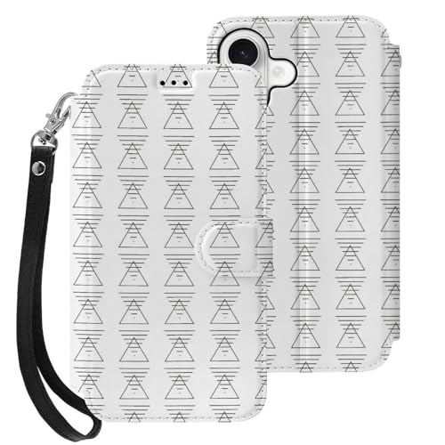 iphone 17用 ケース 三角形の幾何学模様 手帳型 と互換性のある カード収納 いphone17用 カバー 手帳型 Puレザー 横置きスタンド機能 折りたたみ スマホケース スタンド付き アイフォン 17用 ケース 内蔵マグネット 開閉式 財布型 軽