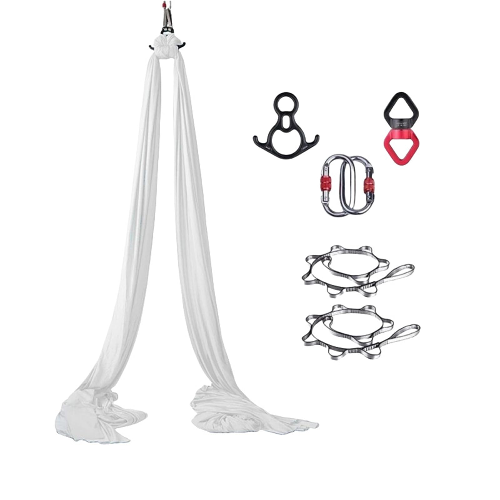 INLANDSIS Hotel Bee Yoga Aerial Silk(8x2.8m), Yoga Hammock for Hanging, Trapeze Swing, Strong Load-Bearing, Safe Protection, Yoga Swing Set, Acrobatics Hammock (White)