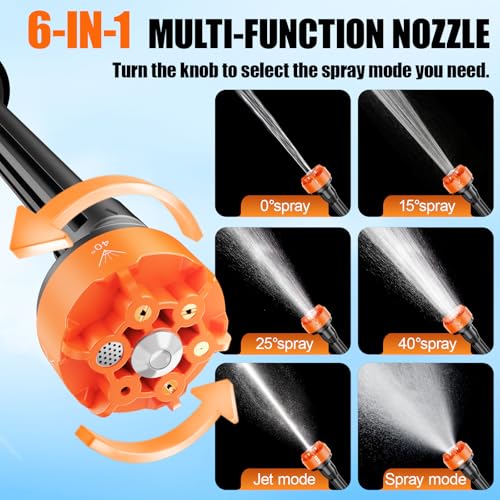 Image of Cordless Portable Washer, Battery Operated Washer with 6-in-1 Nozzle, Handheld Car Washer with Foam Pot, Lightweight Outdoor Washer for Car /Home /Garden Cleaning
