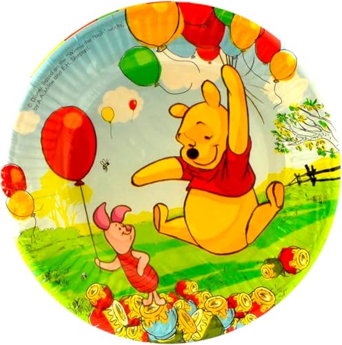 Disney Lot de 8 assiettes en papier Winnie l'ourson de 20 cm pour fête d'anniversaire