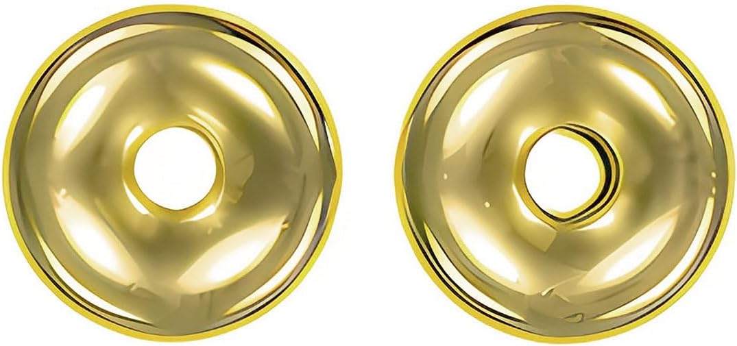 uGems 2 14K Gold 8mm Hollow Roundel Beads - Elegant Lightweight Design - Quality Spacer Beads/Components Elements for Fine Custom Handcrafted Creations - SKU: 14468-2