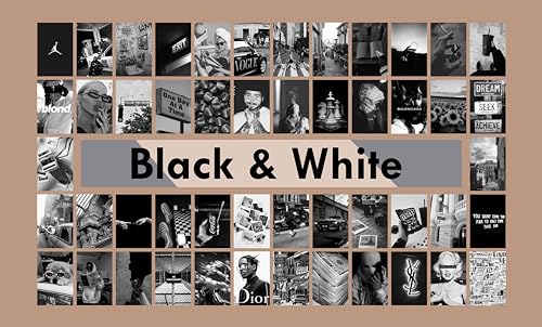 Image of Pack of 54 Black & White Wall Collage Kit Posters - 4 x 6 Inches Wall Decor Poster - Wall Art For Bedroom, Living room, Office - 1 Tissue Tape