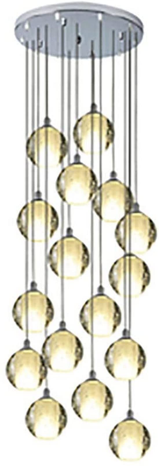 PCXEHUYP Chandelier Stairs Long Chandeliers,Spiral Staircase Ceiling Light Fixture for Hotel Living Room Home Bar, Crystal Spiral Chandelier-Silver 12(Silver,8)