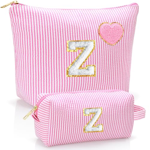 Personalized Initial Makeup Bag Pouch Cute Preppy Makeup Organizer bag