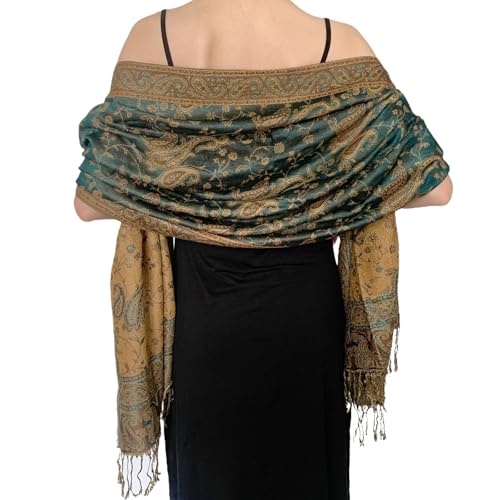 Pashmina Scarf for Women Shawls and Wraps Reversible Paisley Vintage Jacquard Soft Silky Rave Scarves Men2