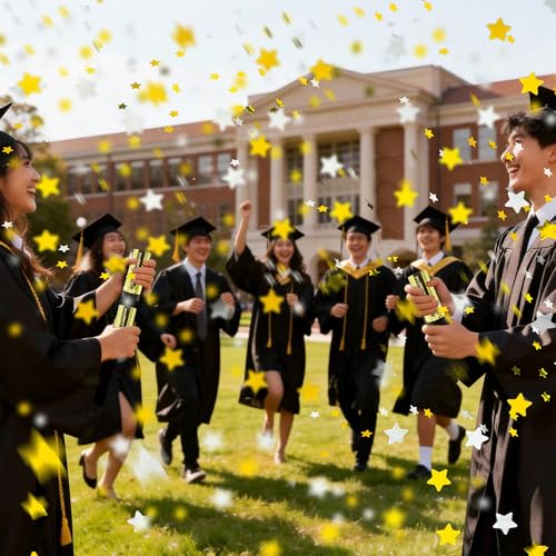 Image of 8 PCS Party Confetti Poppers Cannons for Wedding Birthday Graduation Baby Shower Anniversary Christmas New Year's Party Celebrations Supplies and Favors (8Pcs Gold Silver)