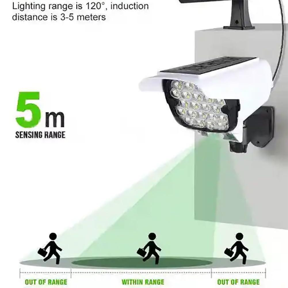 TsoLay Fausse caméra Solaire factice, Lampes solaires extérieures à capteur de Mouvement avec 3 Modes d'éclairage, Conception réaliste, télécommande à capteur de Mouvement, pour Jardin