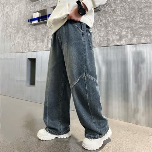 Boys Casual Loose Trousers Stretchy Waist Elegant Wide Leg Pants for Kids Daily Outdoor Wear4