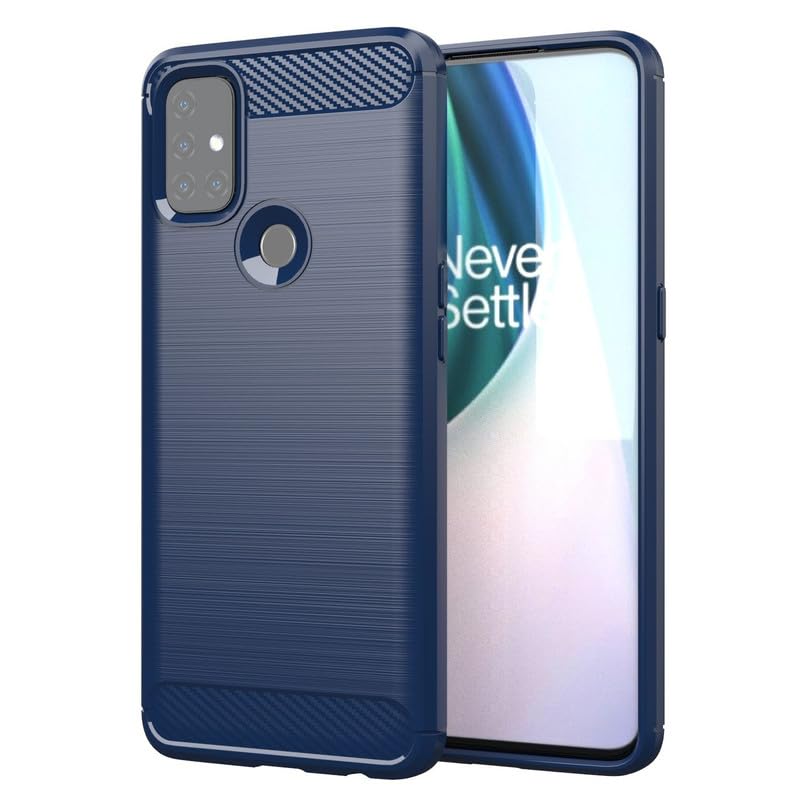 Image of Hybrid Carbon Fiber Back Case for OnePlus Nord N10 5G (Blue)