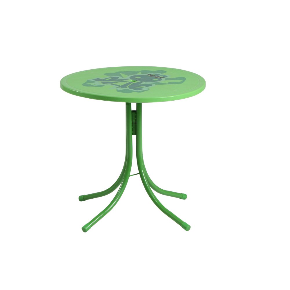 Siena Garden 672614 Froggy Set pour Enfants 2 Fauteuils Pliants + 1 Table + 1 Parasol Motif de Grenouille Acier Vert