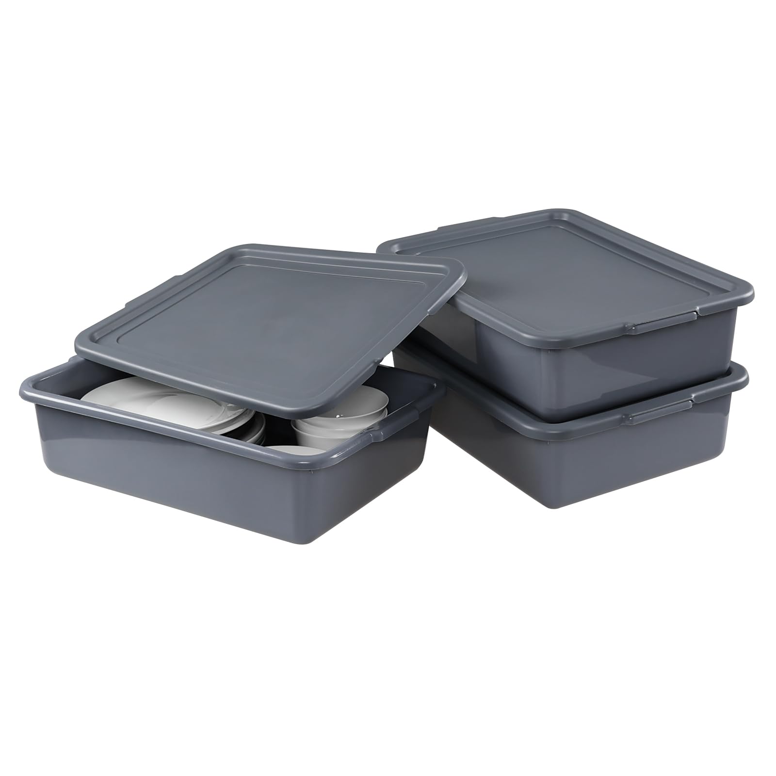 Bus Trays with Lids - Set of 3 -4