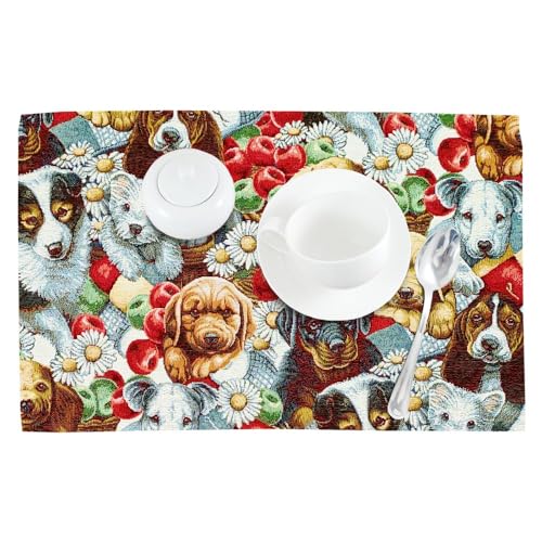 Tovaglietta Americana prima colazione linea MEXICO in tessuto Gobelin lavorato a jacquard (DOG)