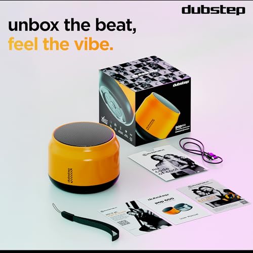Image of Dubstep Pop 600 Bluetooth Speaker, 6W RMS Stereo Output, 15 Hours Playtime, TWS Pairing, 52mm Dynamic Drivers (Yellow)