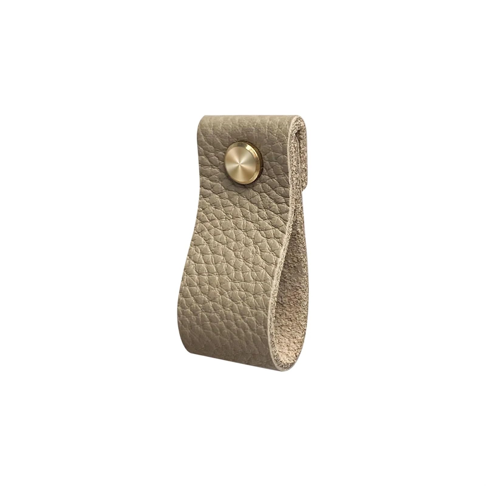 Cqahdsevf Khaki Leather Drawer Pulls, Leather Drawer Knobs Multicolor Brass(Khaki)
