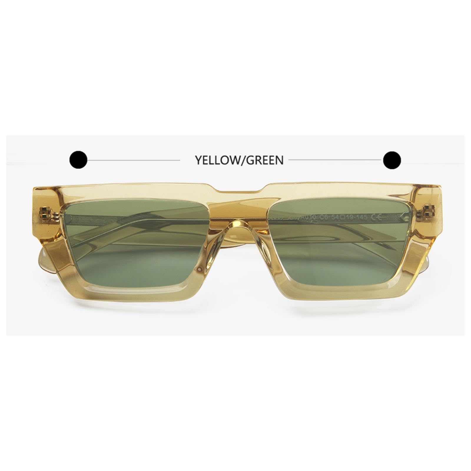 Gafas rectangulares de acetato grueso para hombres, gafas de hip-hop para mujeres, gafas de sol con protección UV400