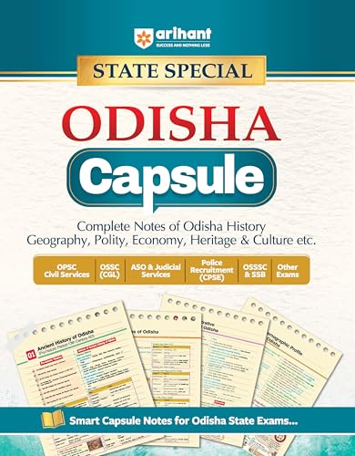 Image of Arihant Odisha General Knowledge Capsule State Special 2026-27 | Odisha History, Geography, Polity, Economy, Heritage & Culture Capsule Notes | For OPSC, OSSC, CPSE, OSSSB & Other Odisha State Exams