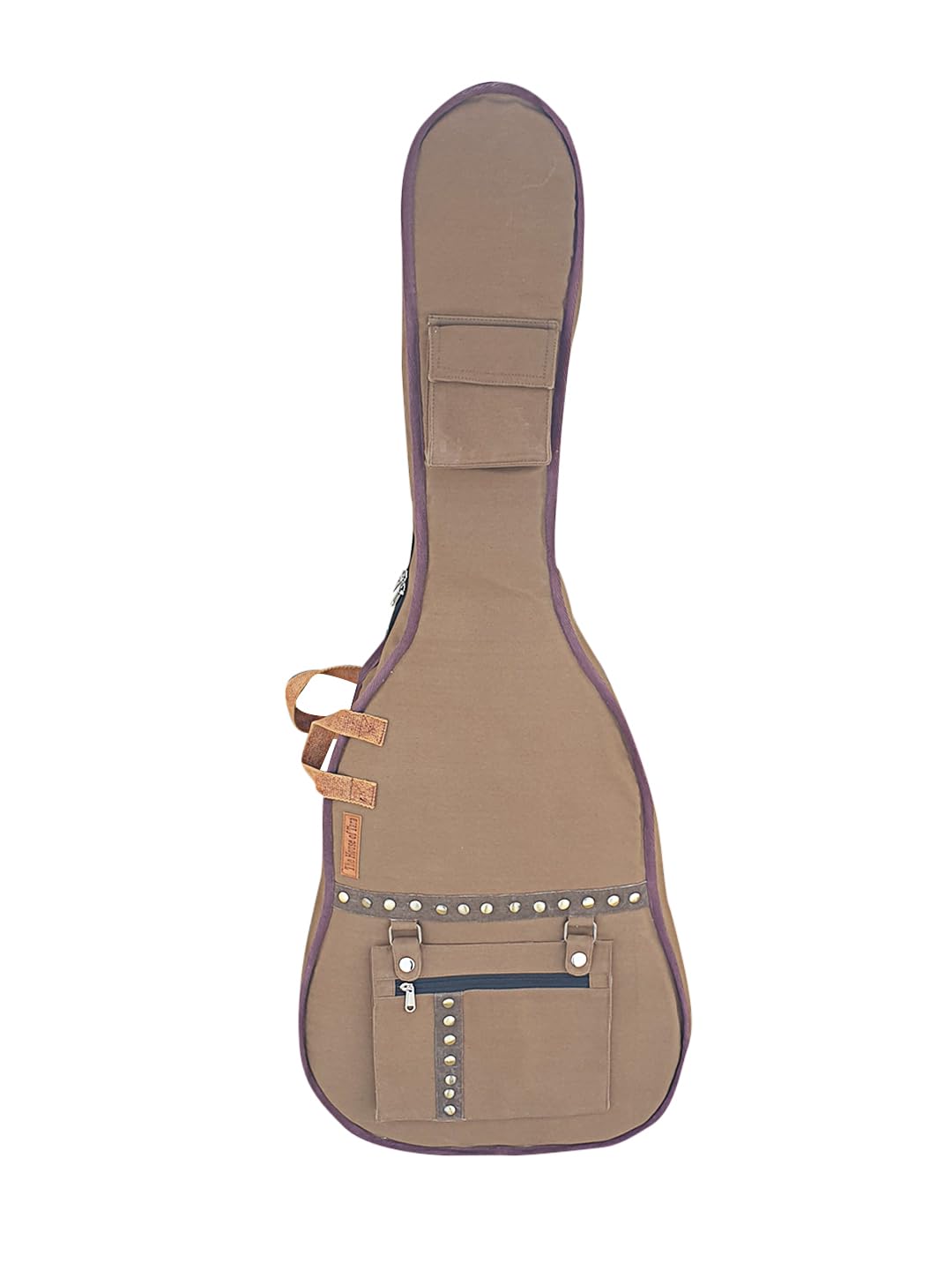 The House of tara Cotton Canvas Fabric Acoustic Guitar Bag Cover for Men and Women | Modern Guitar Case | 100% Cotton Inner Lining | Adjustable Straps | Padded Protection | Zip Pocket | Khaki Brown