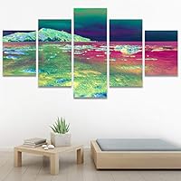 SIGNWIN 5 Panel Canvas Wall Art Modern Art Coastal Colorful Multicolor Photography Romantics Sunset for Home Decorations Ready to Hang - 60