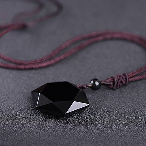 MENGLINA-Black-Obsidian-Hexagram-Natural-Stone-Necklace-Translucent-Ice-Obsidian-Wolf-Tooth-Amulet-His-and-Hers-Couples-Necklace-Lucky-Love-Pendant-Necklace-for-Men-Women