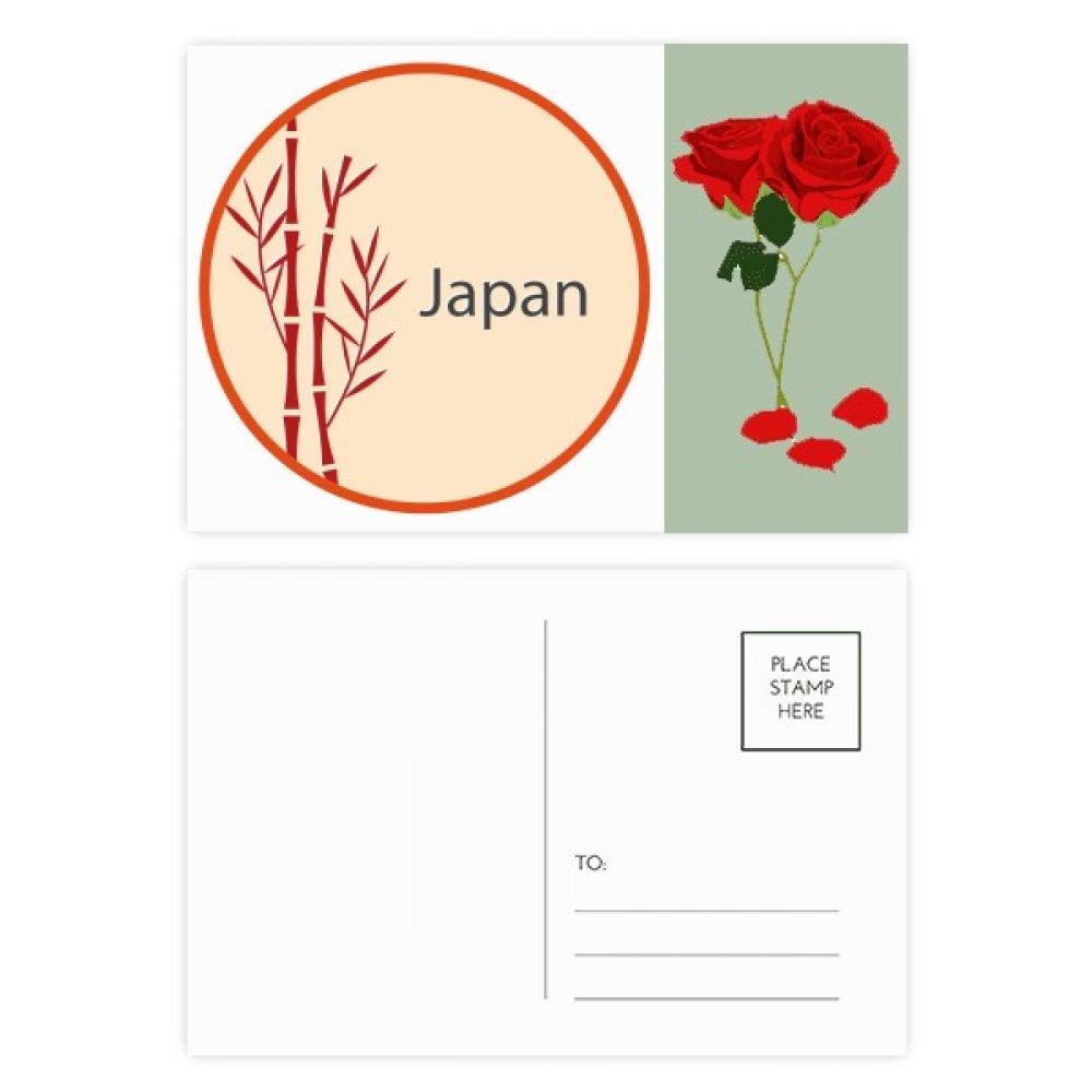 Bestchong Japan Culture Red Bamboo Pattern Rose Day Postcard Set Thanks Card Mailing Side 20pcs