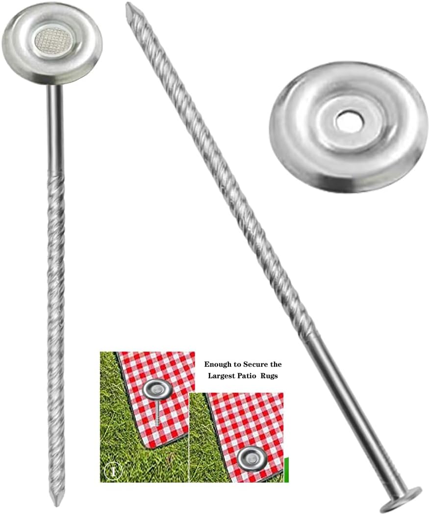 16 Count Outdoor Rv Rug Stakes, Stainless Steel Spira