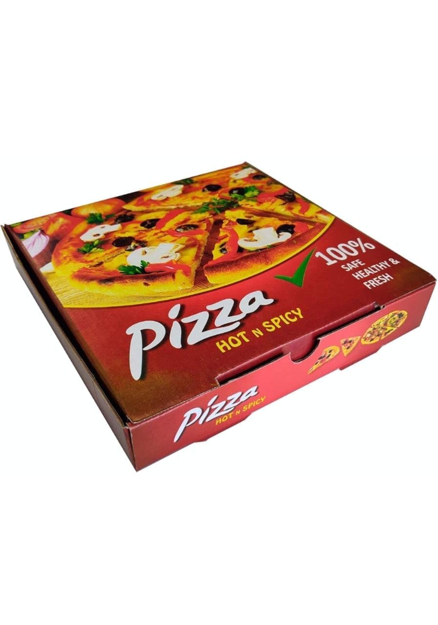 Truvic Pizza Boxes Pizza Paperboard Box Disposable Take Out Containers Box for Restaurants Delivery Takeout Corrugated Kraft pizza box (8x8x1.5 inch) Pack of 100 (Red)-image-15