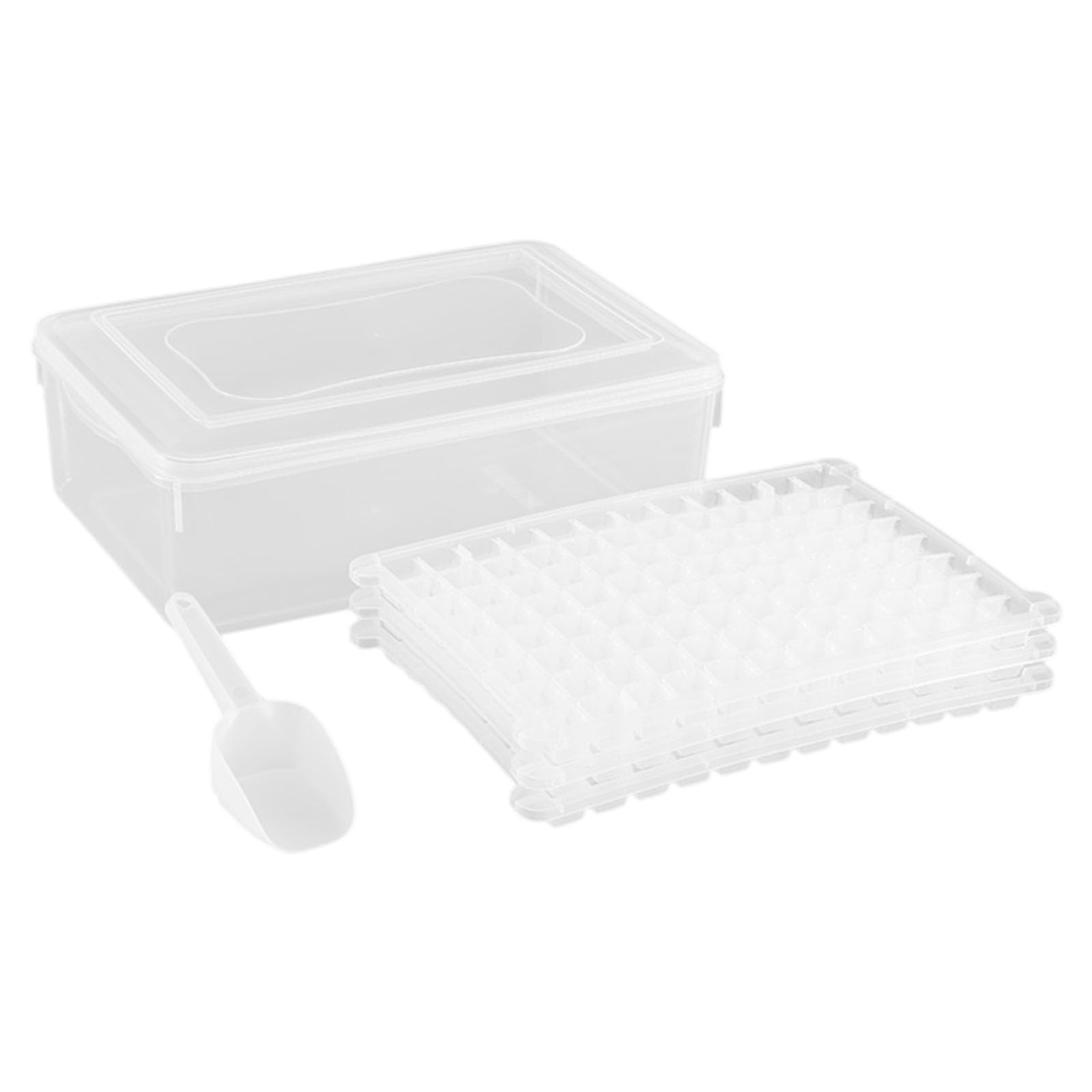 Xjdzineq Practical Leak Proof Ice Cubes Tray for Beverage Space Efficient Freezers Stackable Mold with Lid and Container Mold for Drink