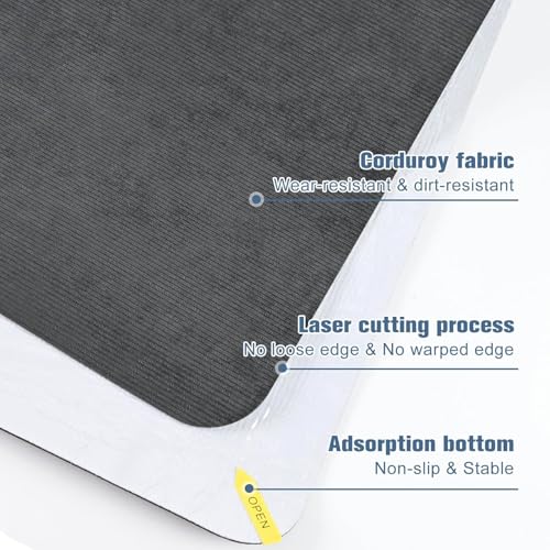 Image of Desk Chair Mat for Hardwood Floor Corduroy Surface 55 inchx35 inch Office Chair Mat for Rolling Chairs,Large Anti-Slip Backing Under Desk Low-Pile Office Rug Floor Mat for Office /Home