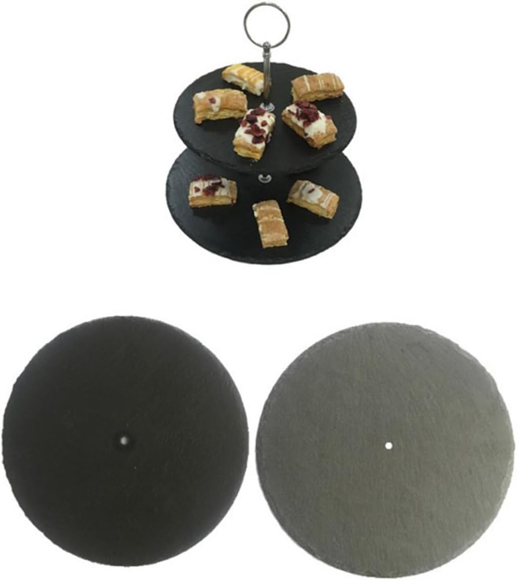 Cabilock Two Tier Cake Stand for and Desserts Elegant Black Serving Plate Display Holder for Weddings Birthdays and Special Events