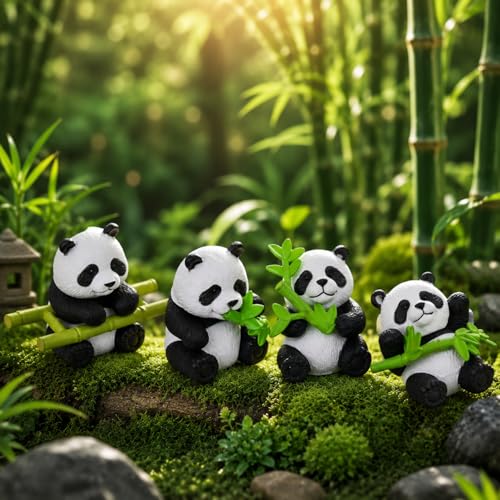 Image of Cartoon Character Figurine Set with Superhero Figure, Couple Dashboard Doll and Cat Mouse Model (4 PCS NEW Panda)