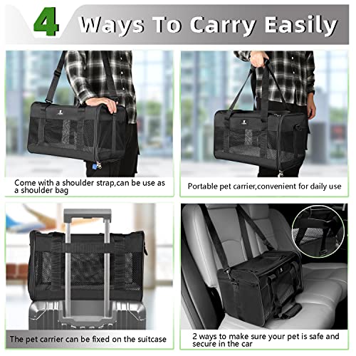 X-Zone Pet Cat Carrier Pet Carrier Portable Kitten Carrier For Small Medium Cats Under 25 Lbs,Cat Carrying Case With Removable Fleece Pad,Airline Approved Soft Sided Pet Travel Carrier #TOP4