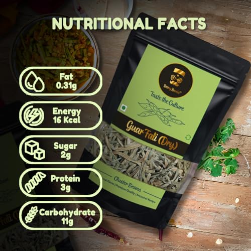 Image of Rajasthani Guarfali, 125g | Sundried Cluster beans | 100% Natural Dry Vegetable | Gwar fali sabzi with recipe