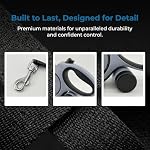 16ft Retractable Dog Leash for Medium Dogs up to 66 lbs, with Waste Bag Dispenser, 5m Heavy Duty Nylon Tape, 360° Tangle-Free, One-Handed Brake & Lock, Anti-Slip ABS Handle (16FT-Gray) - Image 4