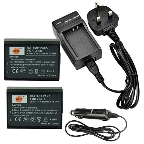 Batterie LP-E10 Chargeur pour Canon 1100D Évite la Panne d'Énergie