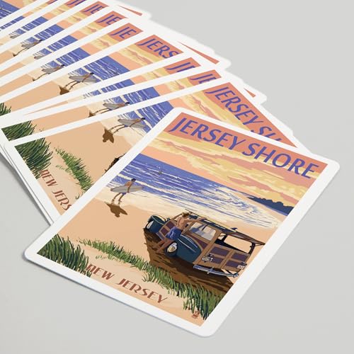 Lantern Press Jersey Shore, 52 cartas de póker tamaño estándar miniatura 5