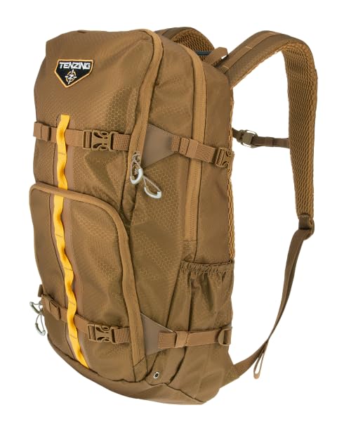 Image of TENZING 1200 Whitetail Day Pack, Buckskin Tan | Hydration Bladder Compatible Ultra-Durable Camo Hunting Backpack with 4 Compartments & 11 Pockets